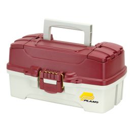 Plano 1 Tray Tackle Box w/Duel Top Access Red Metallic/Off White