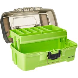 Plano 1 Tray Tackle Box w/Dual Top Access Smoke amp Bright Green