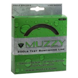 Muzzy 200# Braided Bowfishing Line-100 ft. Spool-Lime Green