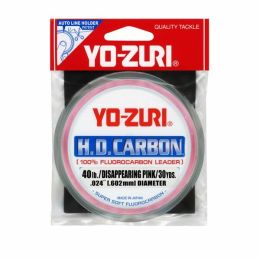 Yo Zuri HD Disappearing Pink Fluorocarbon Leader 30YD 40LB