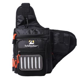 Fishing Tackle Storage Bags Shoulder Pack (Color: Black)